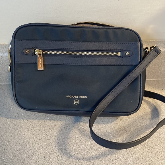 Michael Handbags - Michael Kors Nylon Crossbody Bag Gabardine Jet Set Travel Rich Blue